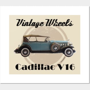 Vintage Wheels - Cadillac V16 Posters and Art